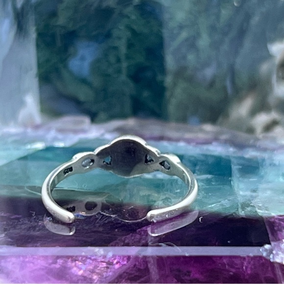 Sterling Silver 925 Pink Opalite Dainty Adjustable Toe Ring - Picture 6 of 7